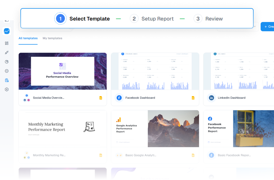 Automated reporting with templates